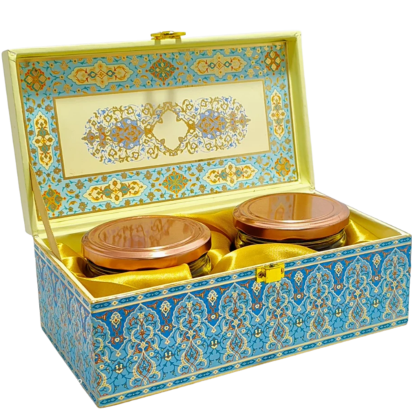 Premium Dry Fruit Gift Box with 2 Designer Glass Jars – Elegant Floral Packaging for Festive & Corporate Gifting