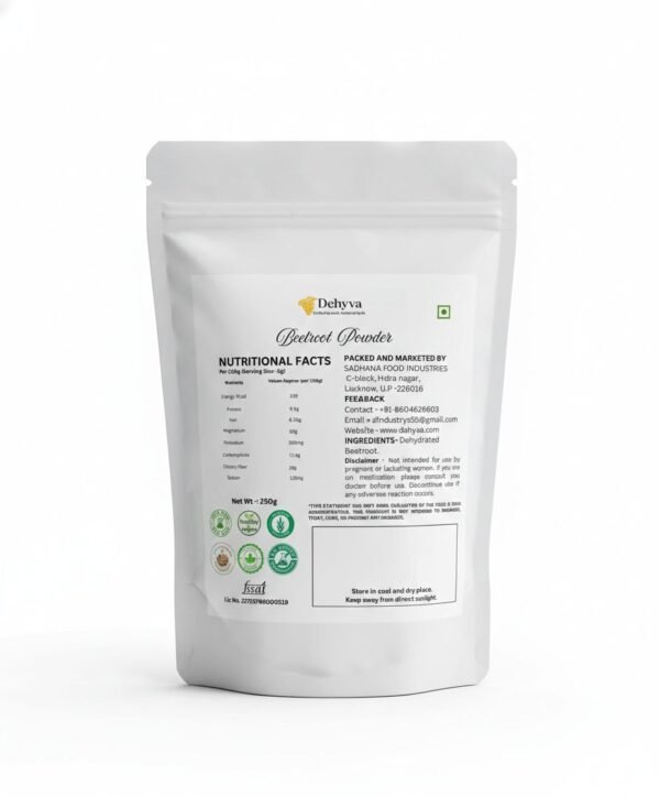 Dehyva Beetroot Powder 250g | Pack of 1 | For Drinking & Face Pack | Supports Heart & Brain Health | 100% Pure & Preservative-Free | Men & Women